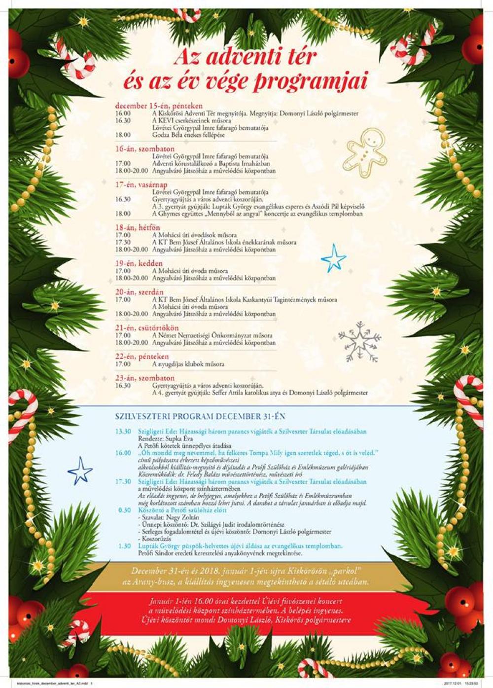 Kiskőrösi Advent és Petőfi Szilveszter 