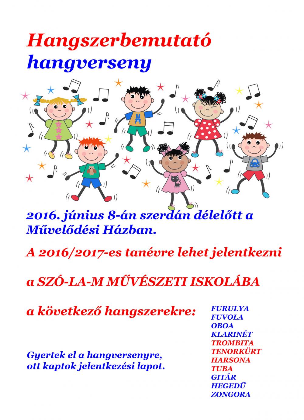 HANGSZERBEMUTATÓ HANGVERSENY