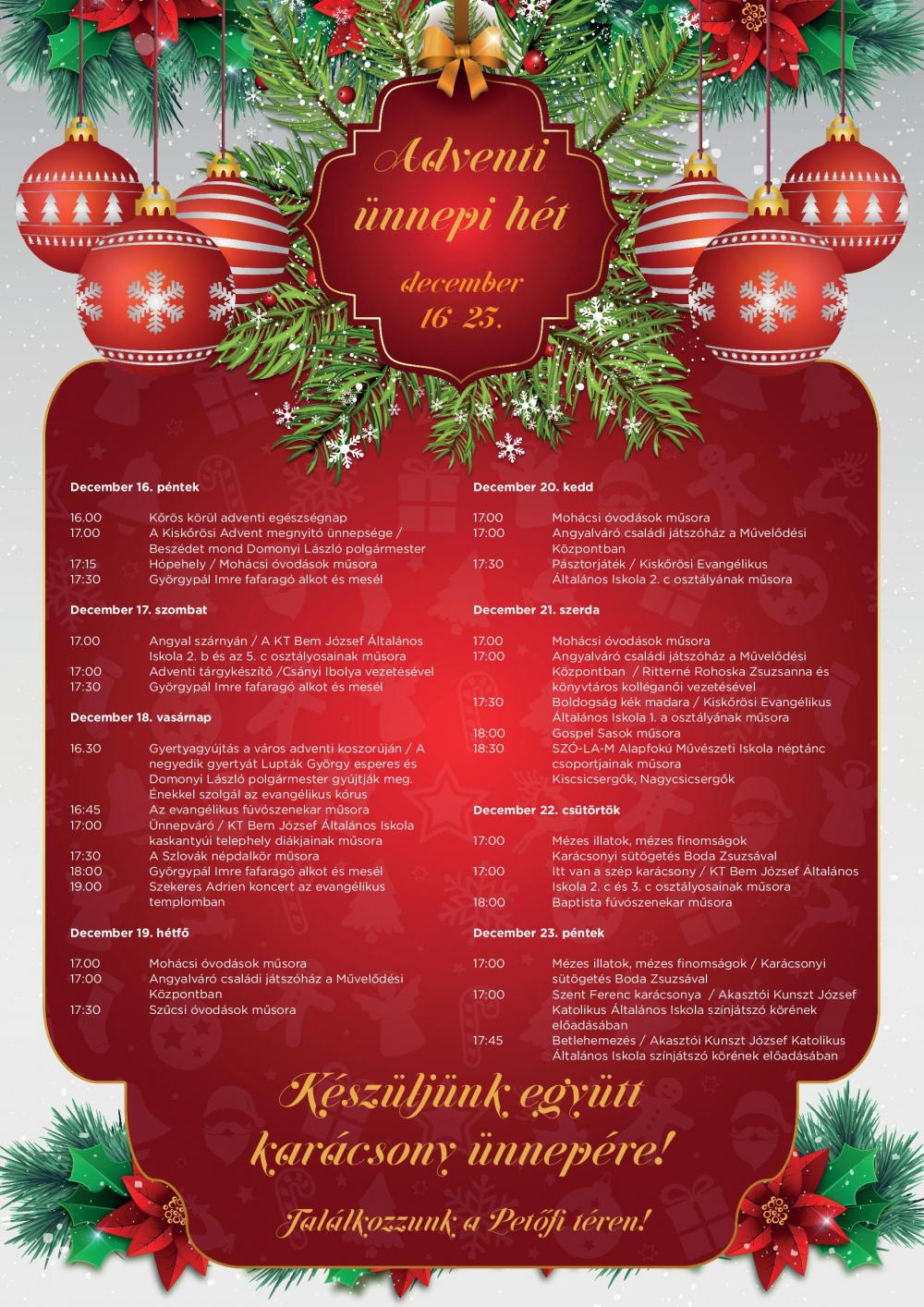 ADVENTI ÜNNEPI HÉT